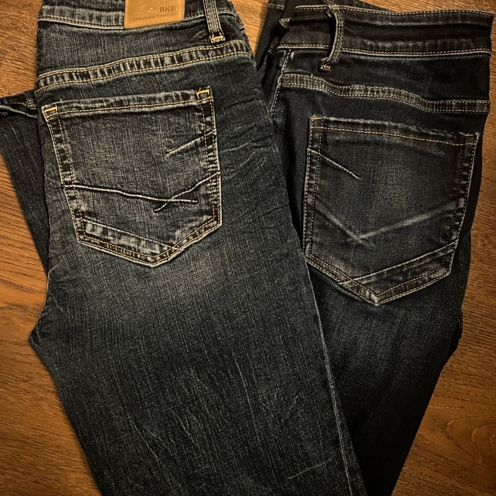 2 pair of BKE Payton mid rise bootcut 29 x 31 1/2
